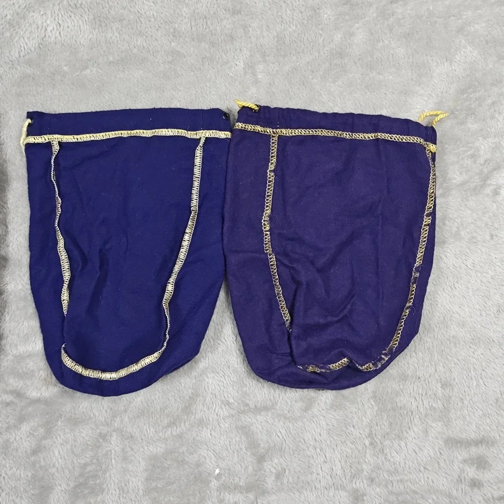 Vintage Crown Royal Bags Lot of 4 Purple Gold Felt Seagrams Drawstring Pouch